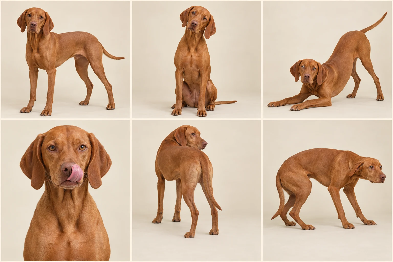 Vizsla kantelt zijn kop: voorbeeld van hondentaal